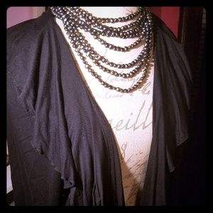 Black ruffle shrug/duster